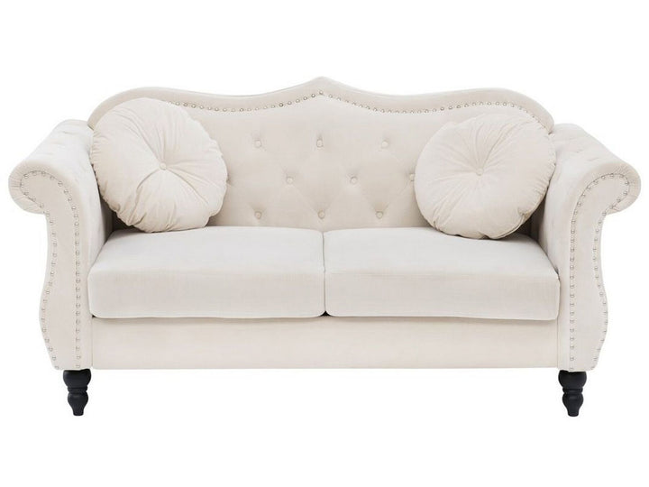 Skien 2 Seater Velvet Sofa Beige