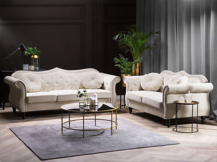 Skien 2 Seater Velvet Sofa Beige