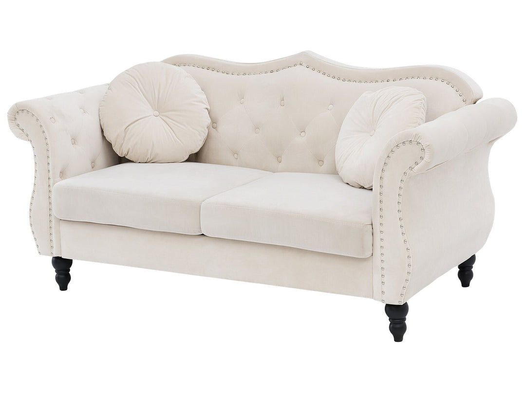 Skien 2 Seater Velvet Sofa Beige