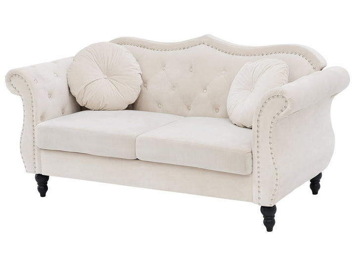Skien 2 Seater Velvet Sofa Beige