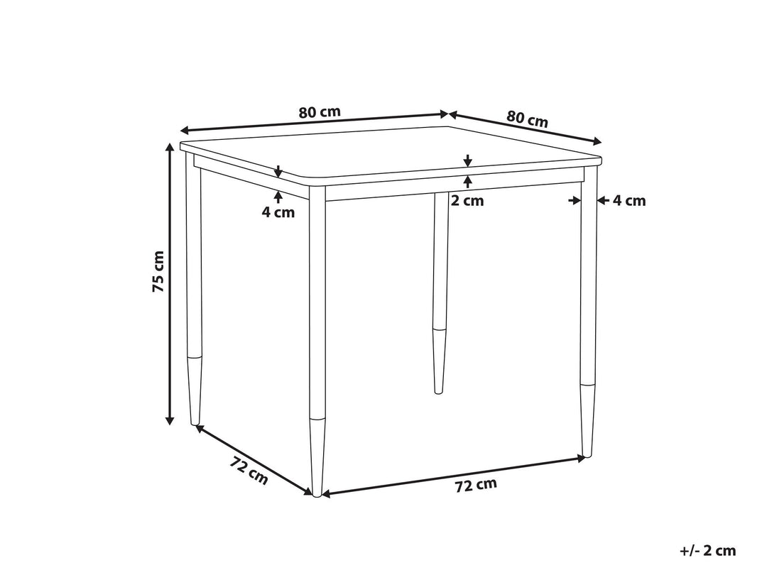 Hinshaw Dining Table 80 x 80 cm Black