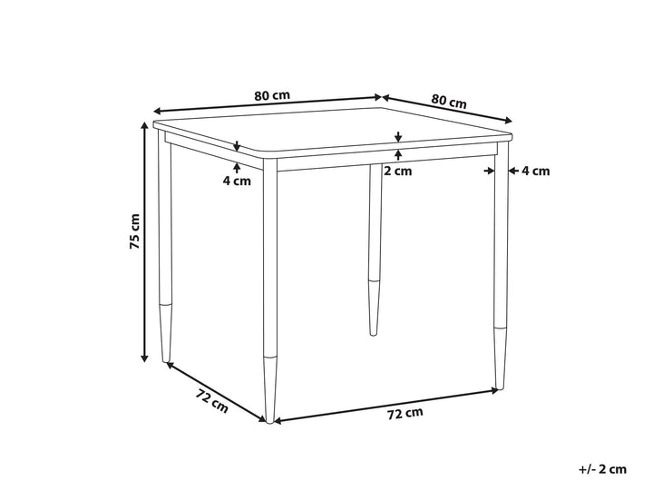 Hinshaw Dining Table 80 x 80 cm Black