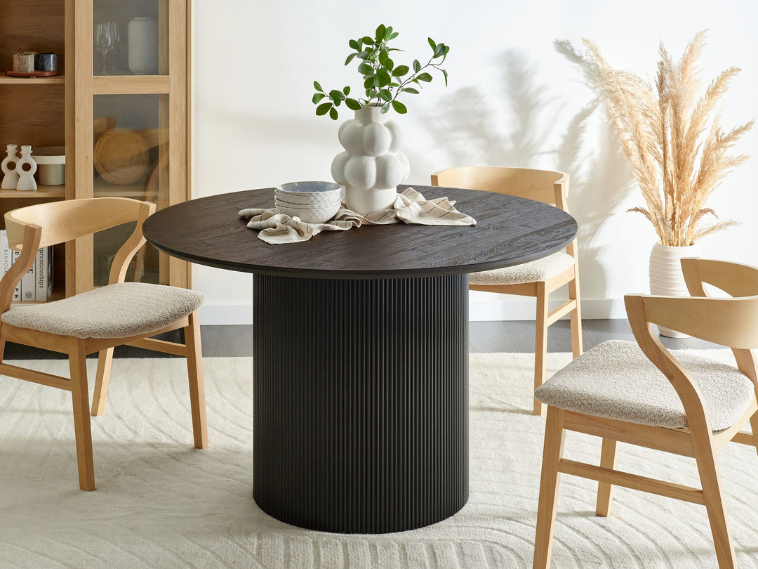 Sheho Round Dining Table ⌀ 120 cm Black