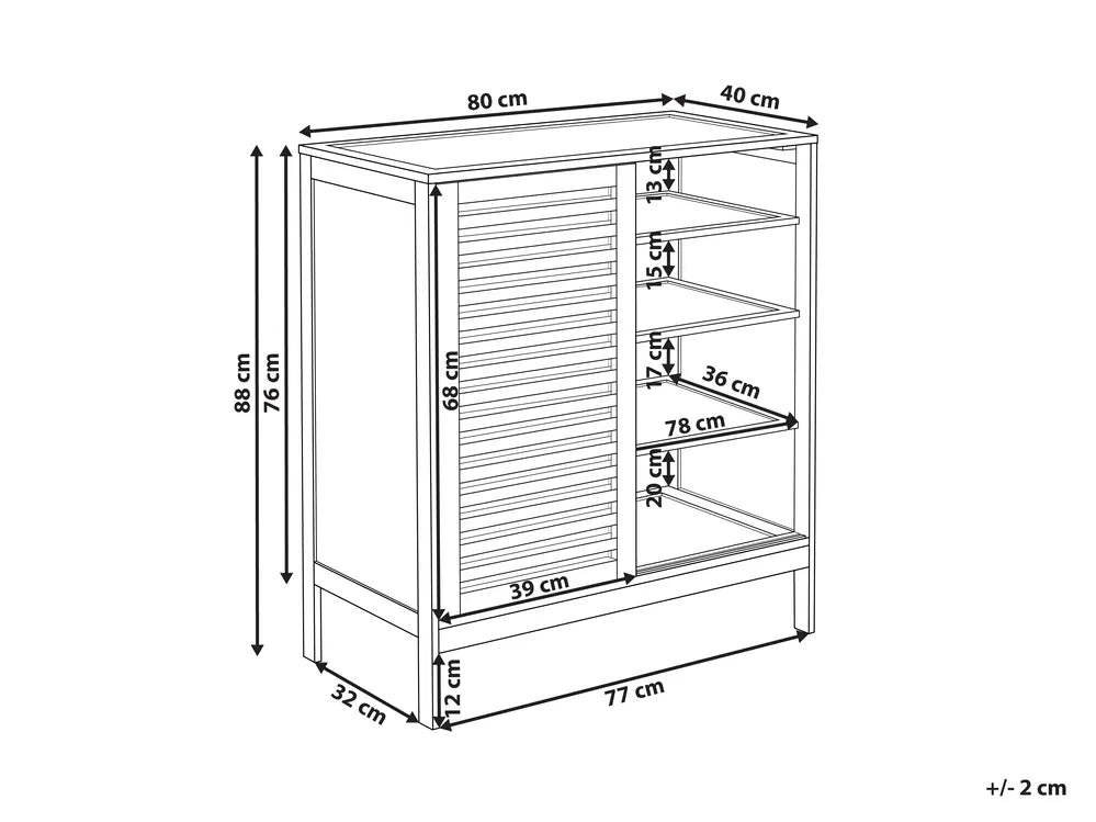 Shoe Storage Cabinet Bamboo Wood Light Brown Ashton
