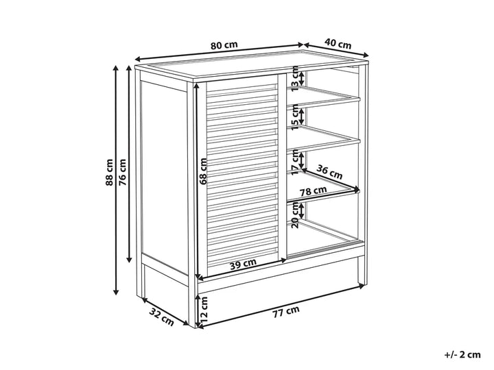 Shoe Storage Cabinet Bamboo Wood Light Brown Ashton