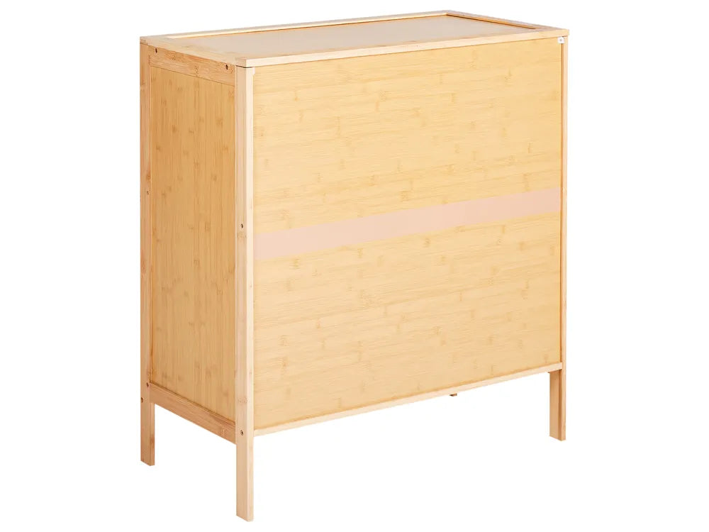 Shoe Storage Cabinet Bamboo Wood Light Brown Ashton