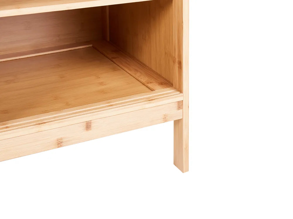Shoe Storage Cabinet Bamboo Wood Light Brown Ashton