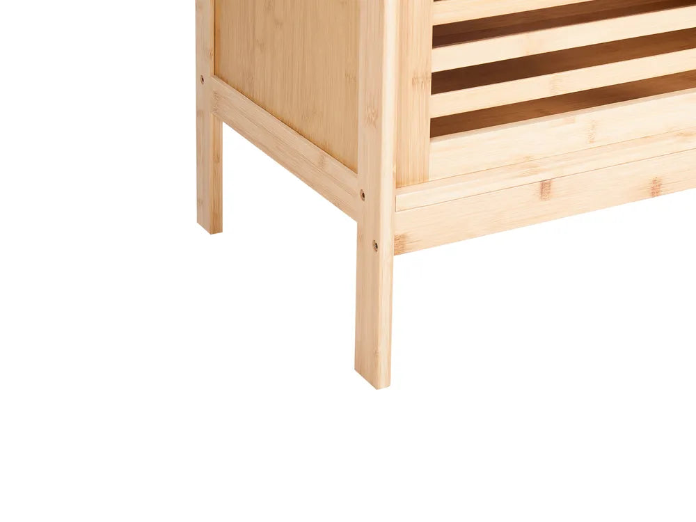 Shoe Storage Cabinet Bamboo Wood Light Brown Ashton