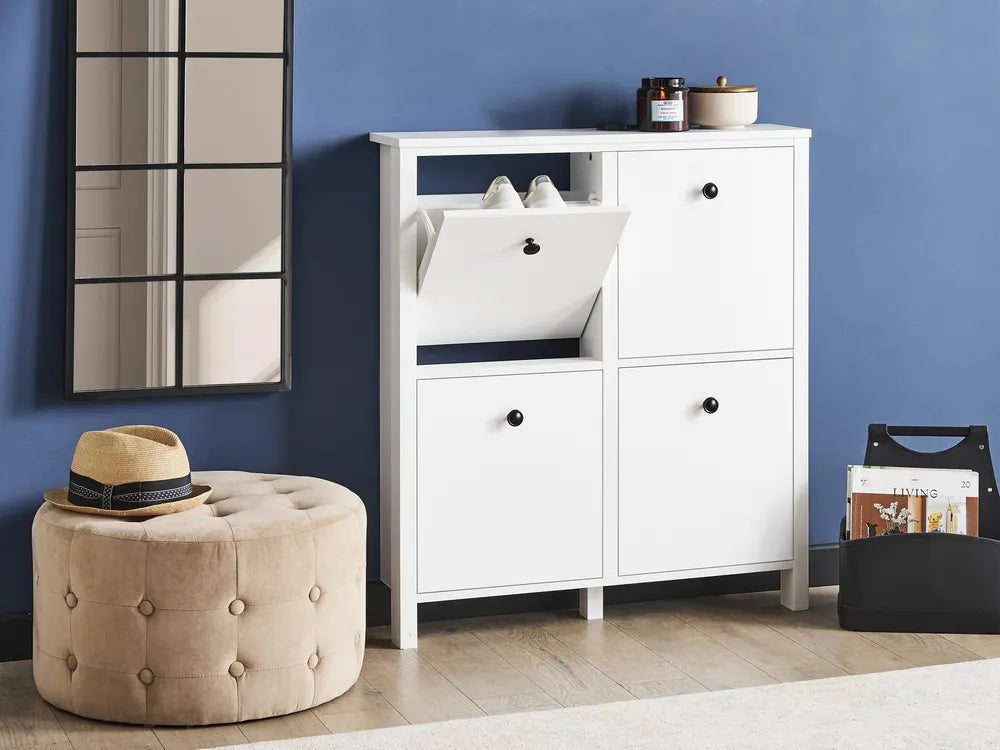 Shoe Storage Cabinet White Kensington