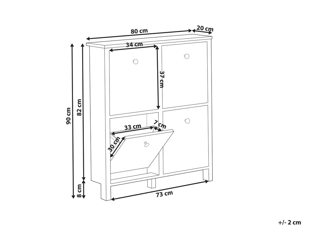 Shoe Storage Cabinet White Kensington