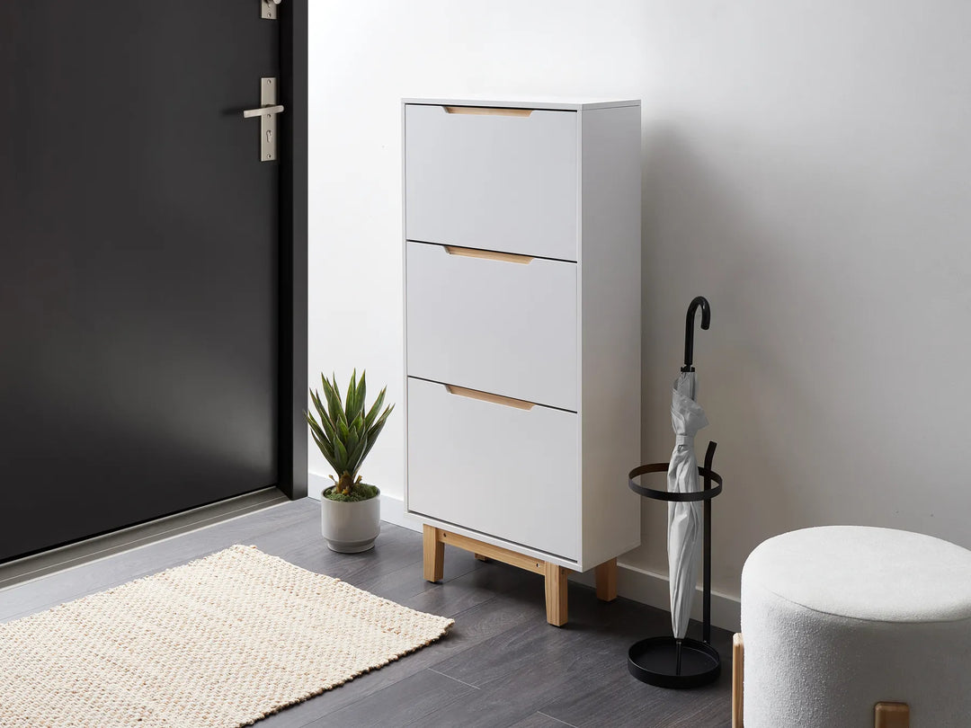 Shoe Storage Cabinet White Langley