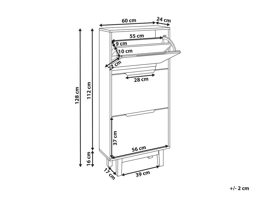 Shoe Storage Cabinet White Langley