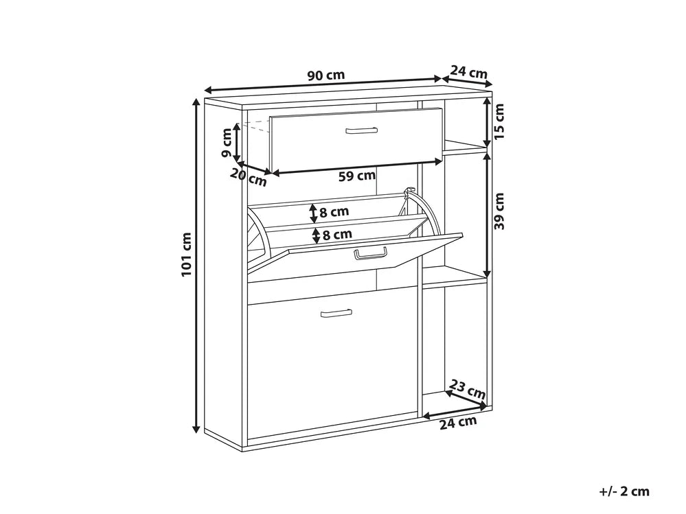 Shoe Storage Cabinet Light Brown/ White Marden