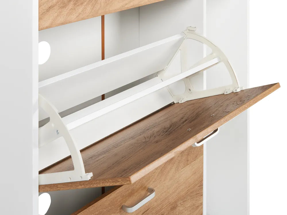 Shoe Storage Cabinet Light Brown/ White Marden
