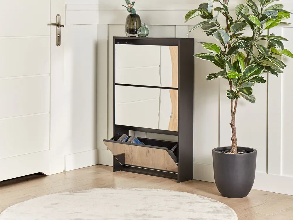 Shoe Storage Cabinet with Storage Black Malbo