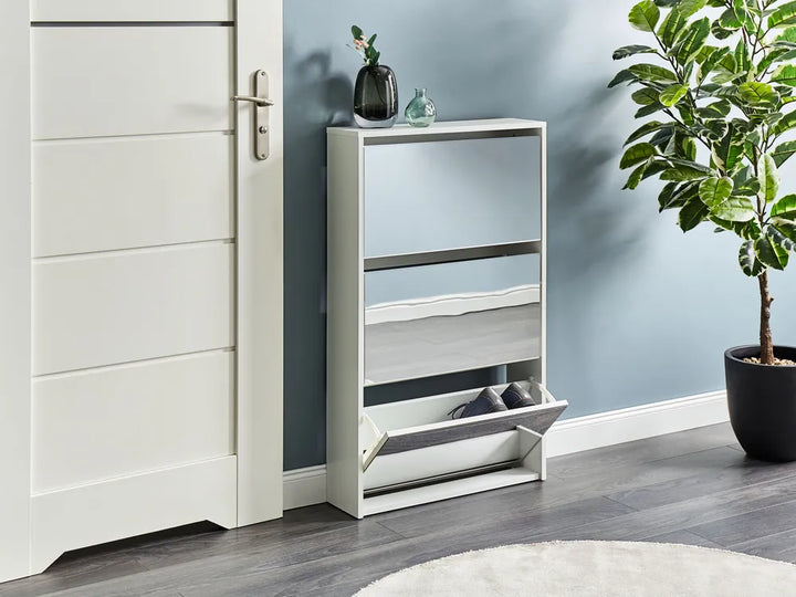 Shoe Storage Cabinet with Storage White Malbo