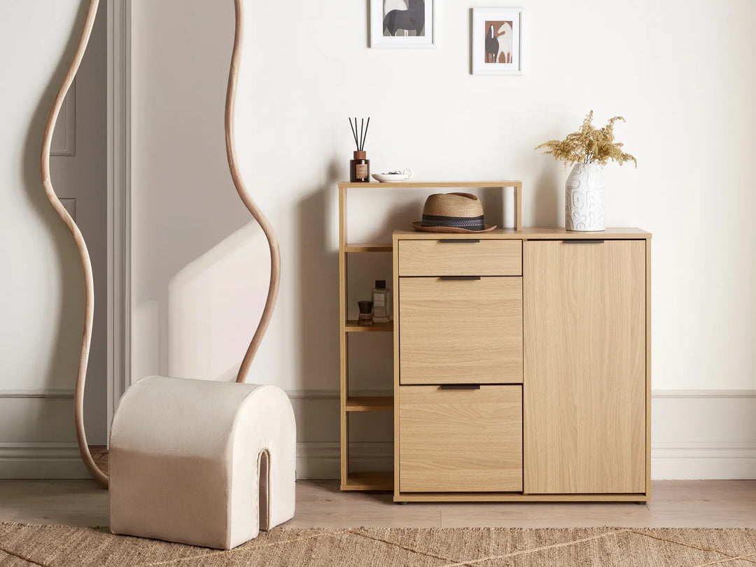 Shoe Storage Cabinet Light Brown Navara