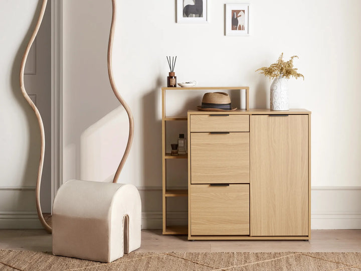 Shoe Storage Cabinet Light Brown Navara