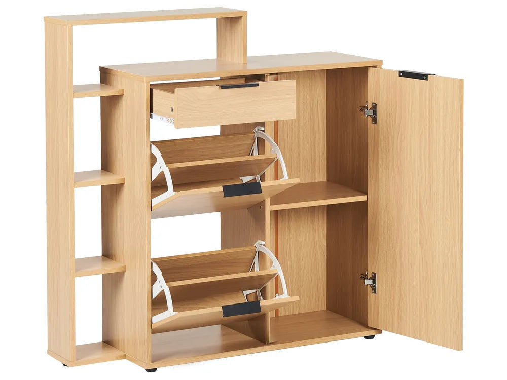 Shoe Storage Cabinet Light Brown Navara