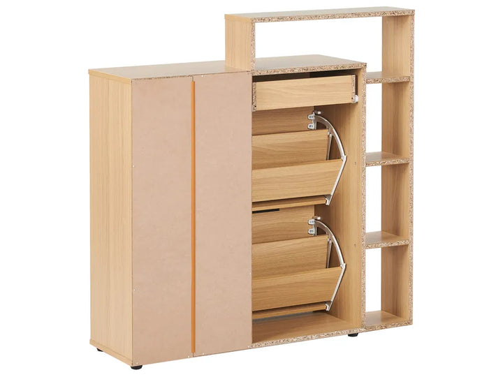 Shoe Storage Cabinet Light Brown Navara
