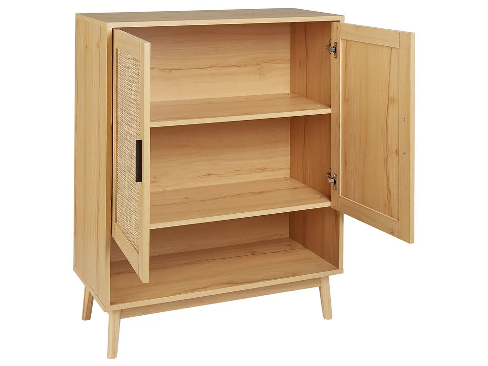 Shoe Storage Cabinet Rattan Light Brown Pavona