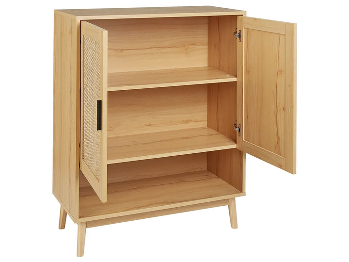 Shoe Storage Cabinet Rattan Light Brown Pavona