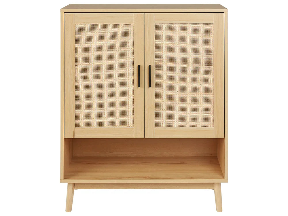Shoe Storage Cabinet Rattan Light Brown Pavona