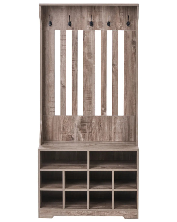 Shoe Storage with Coat Rack Dark Brown Hamilton