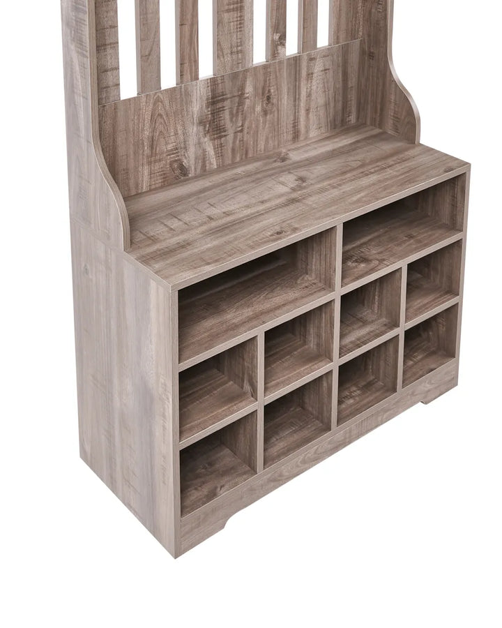 Shoe Storage with Coat Rack Dark Brown Hamilton