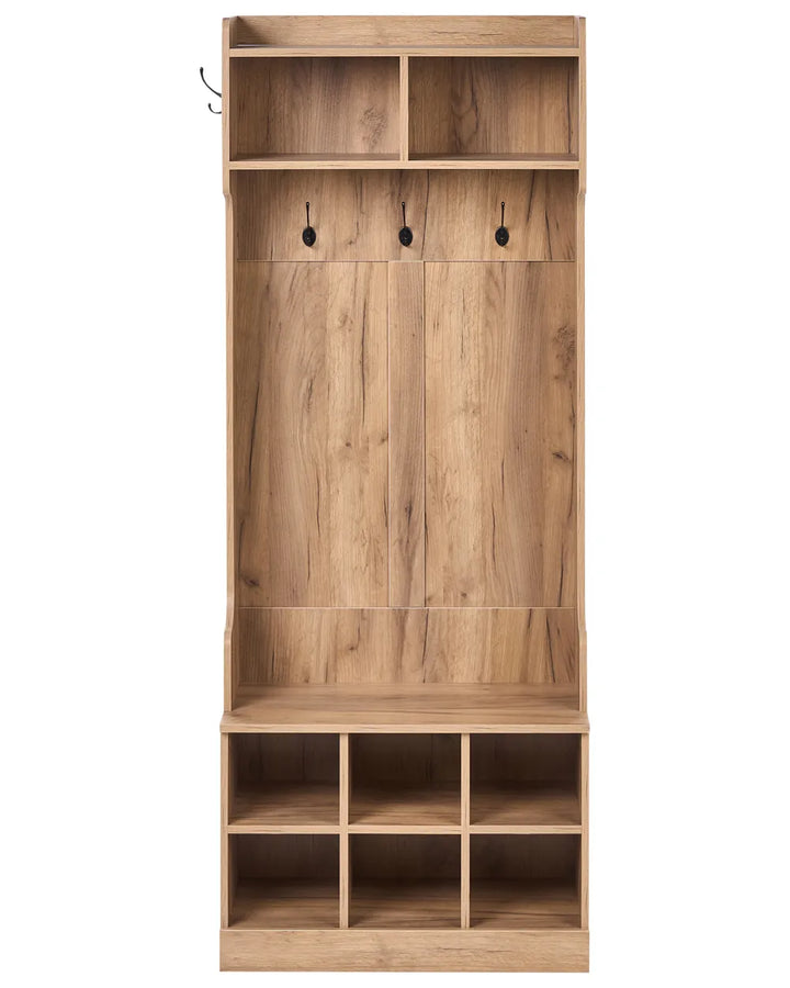 Shoe Storage with Coat Rack Light Brown Wagga