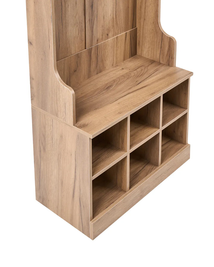 Shoe Storage with Coat Rack Light Brown Wagga