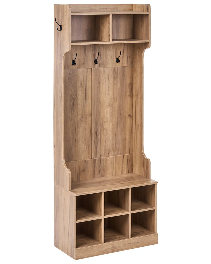 Shoe Storage with Coat Rack Light Brown Wagga