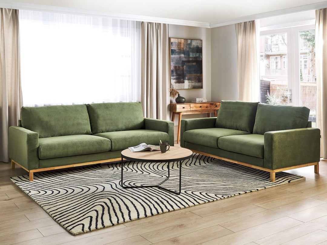 Siggard 2 Seater Jumbo Cord Sofa Green