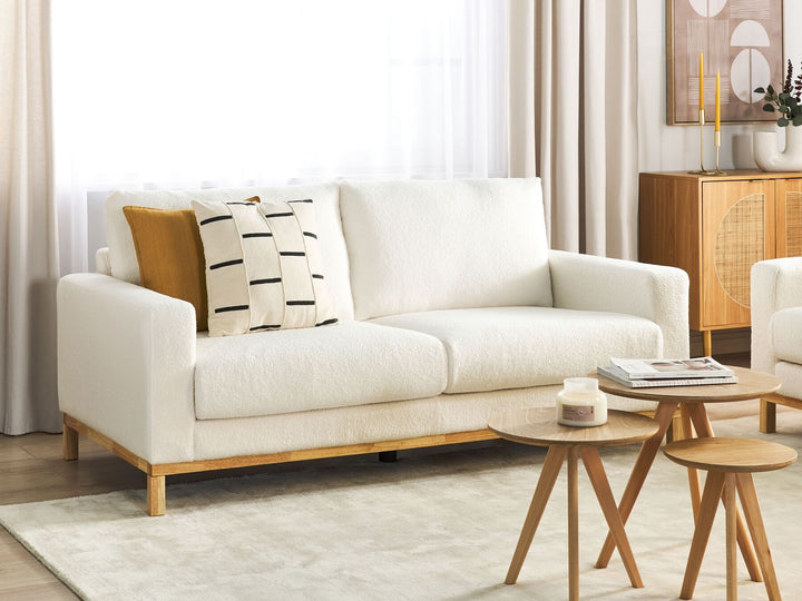 Siggard 2 Seater Sofa White Boucle