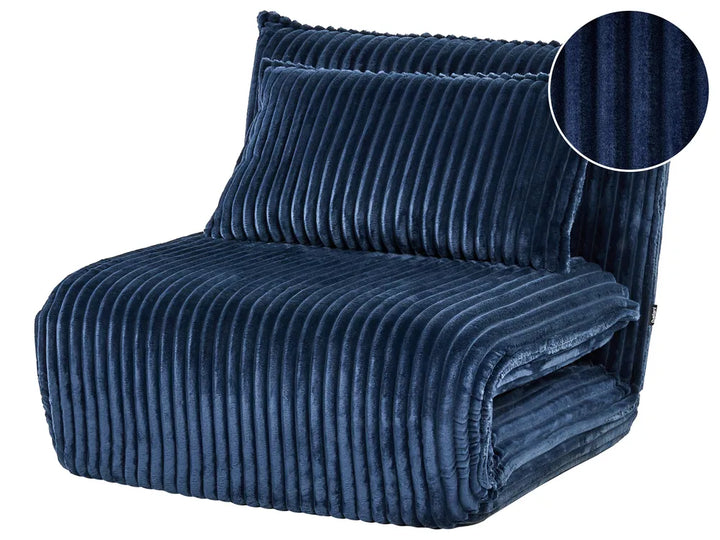 Single Sofa Bed Corduroy Blue Eirenox