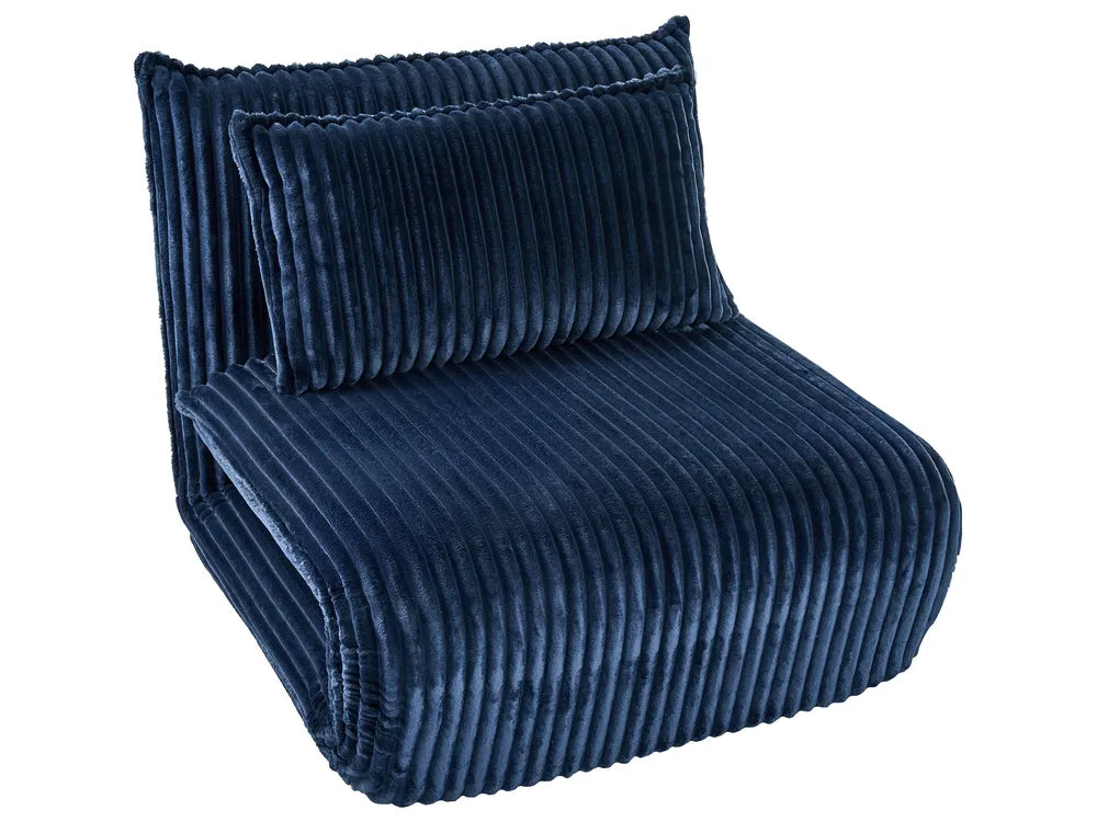 Single Sofa Bed Corduroy Blue Eirenox