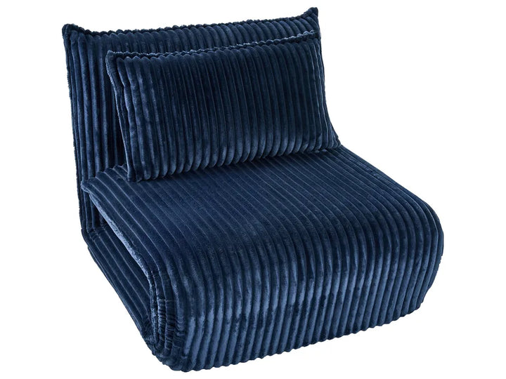 Single Sofa Bed Corduroy Blue Eirenox