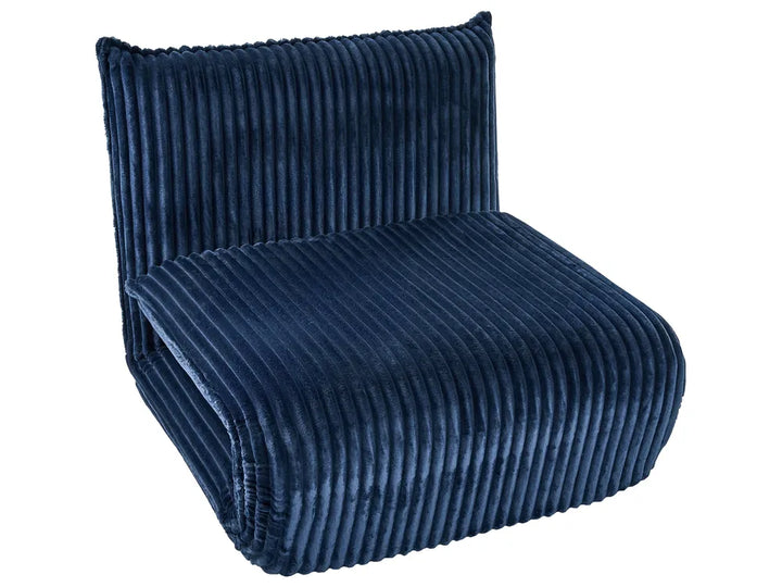 Single Sofa Bed Corduroy Blue Eirenox