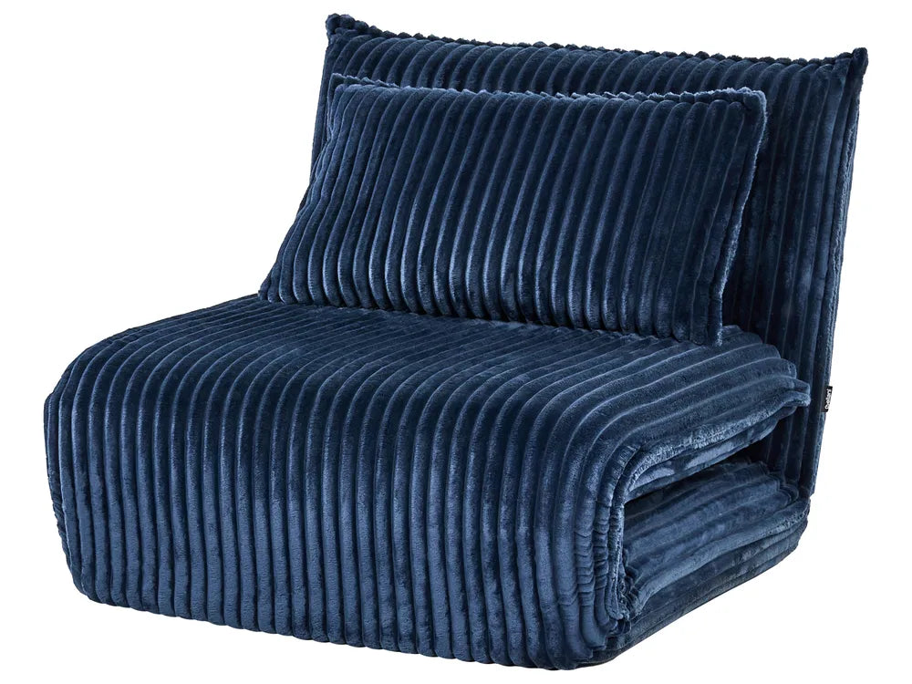 Single Sofa Bed Corduroy Blue Eirenox