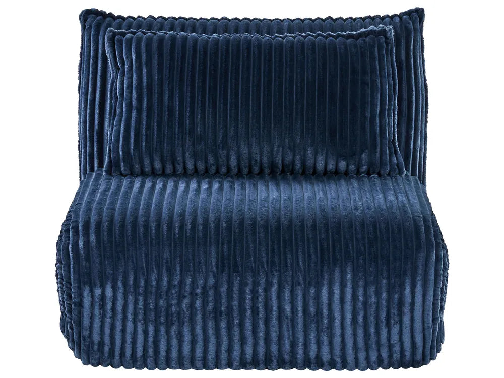 Single Sofa Bed Corduroy Blue Eirenox