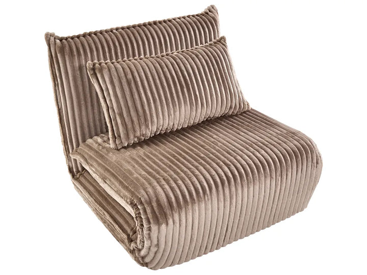 Single Sofa Bed Corduroy Light Brown Eirenox