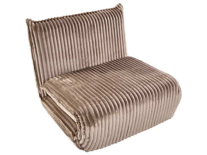 Single Sofa Bed Corduroy Light Brown Eirenox