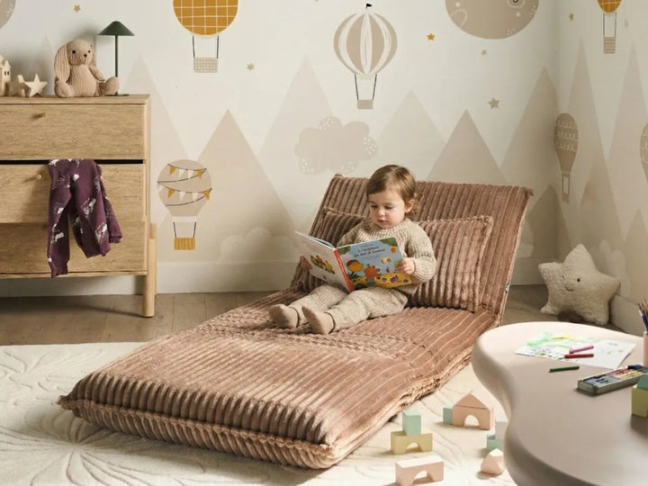 Single Sofa Bed Corduroy Light Brown Eirenox