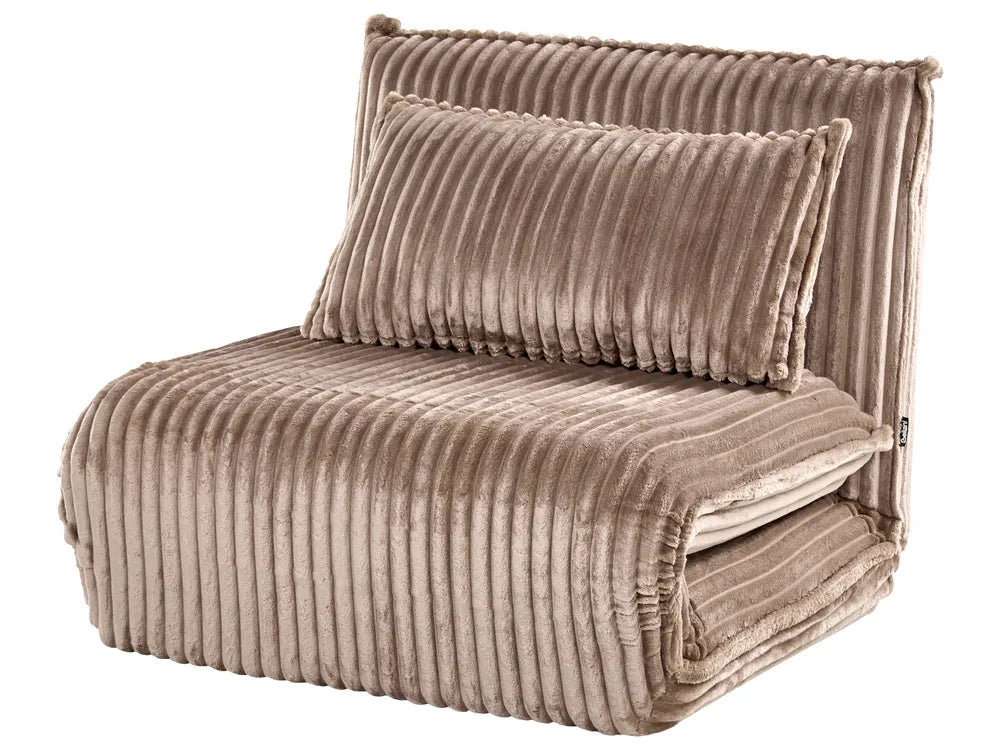Single Sofa Bed Corduroy Light Brown Eirenox
