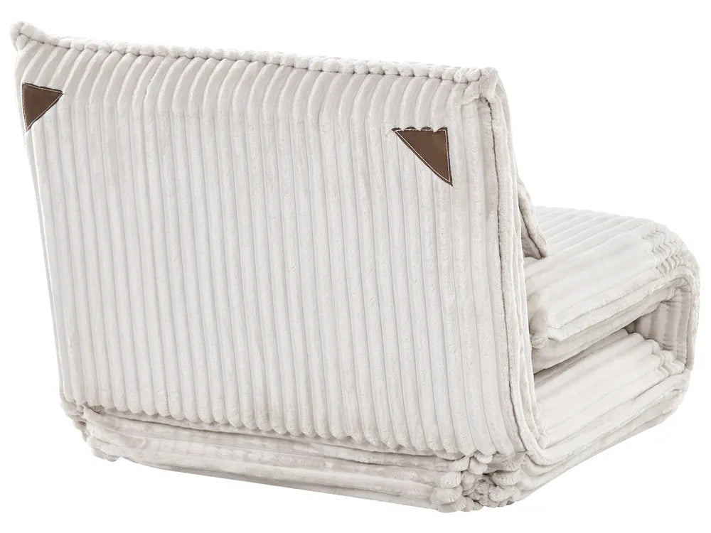 Single Sofa Bed Corduroy Off-White Eirenox