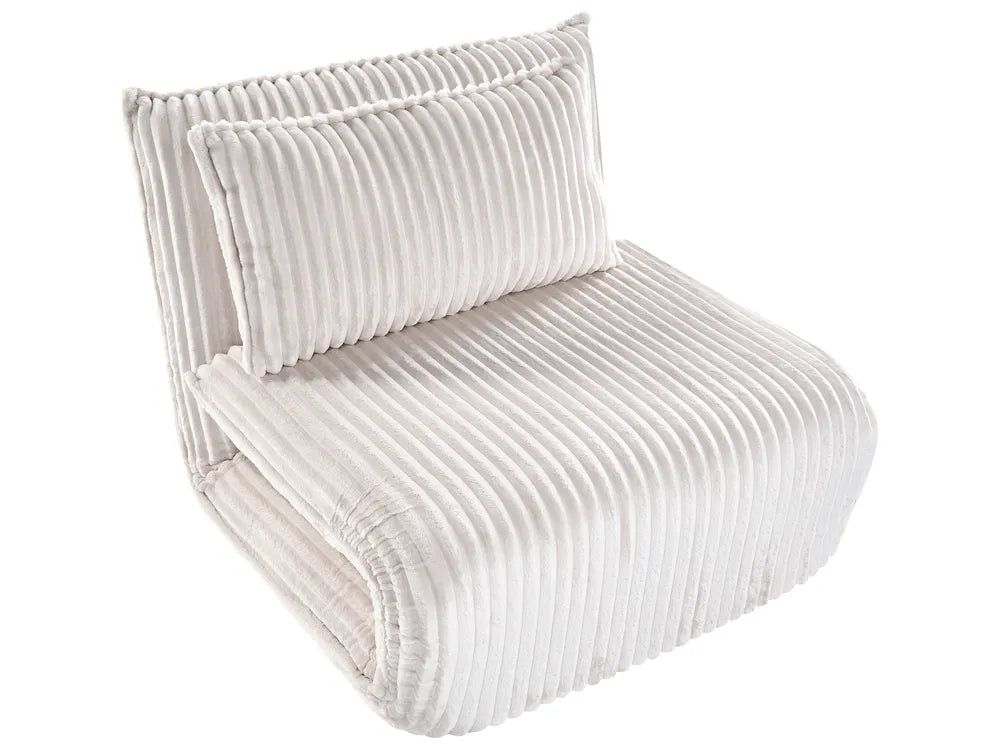 Single Sofa Bed Corduroy Off-White Eirenox