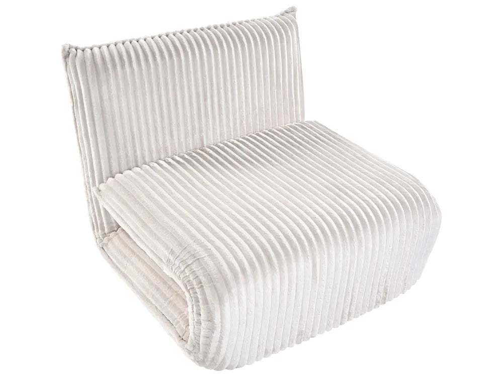 Single Sofa Bed Corduroy Off-White Eirenox