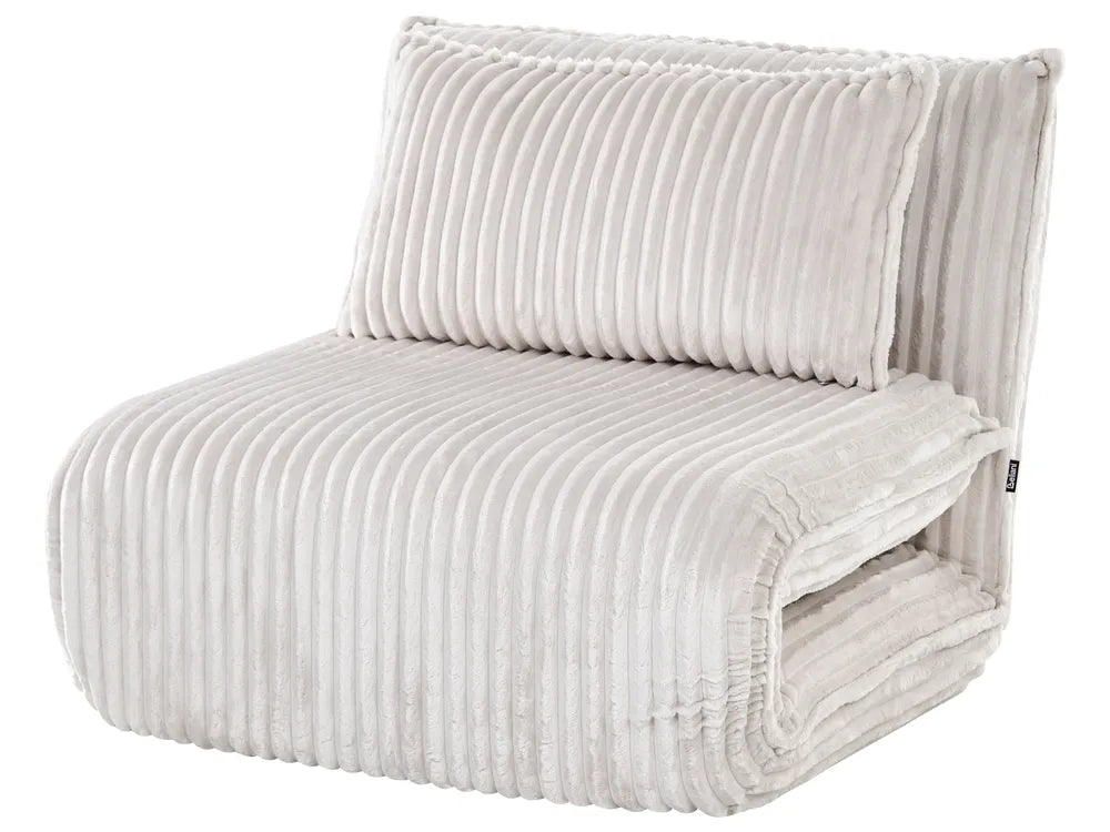 Single Sofa Bed Corduroy Off-White Eirenox