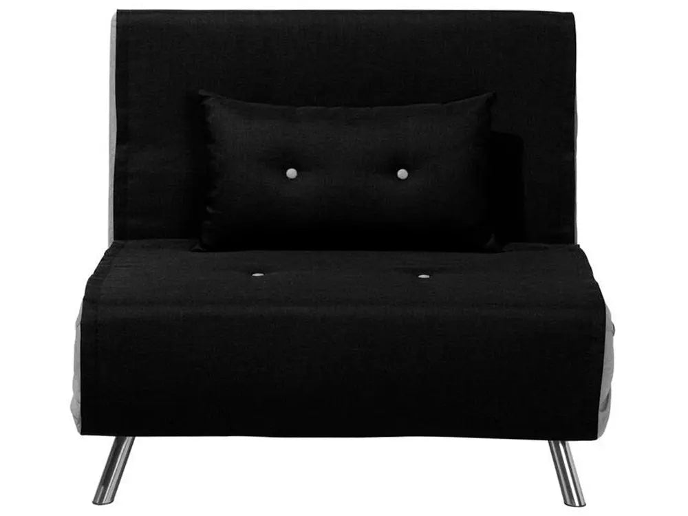 Single Sofa Bed Velvet Black Faelis