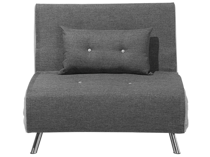 Single Sofa Bed Velvet Dark Grey Faelis